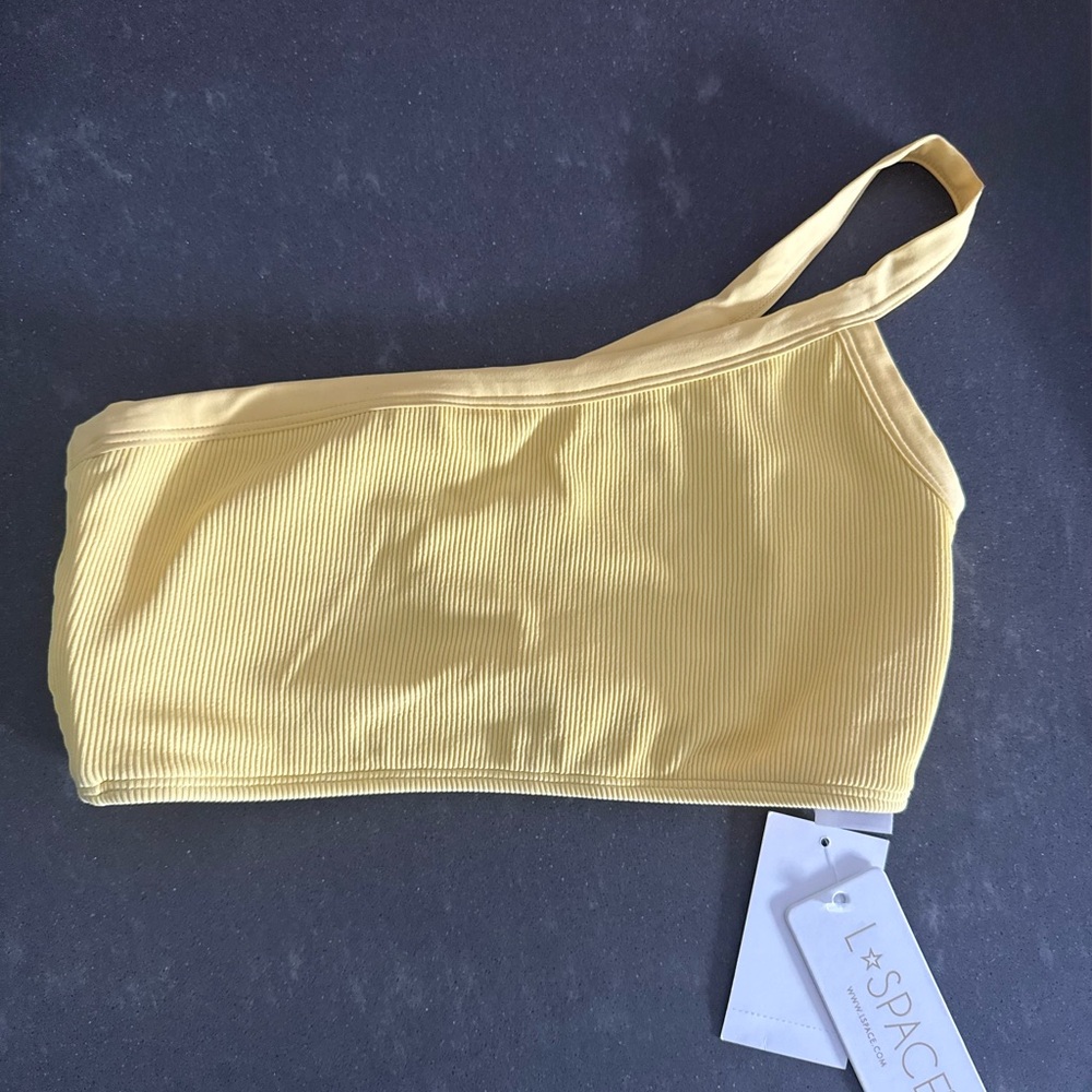 L*Space Ribbed One-Shoulder Axel Top